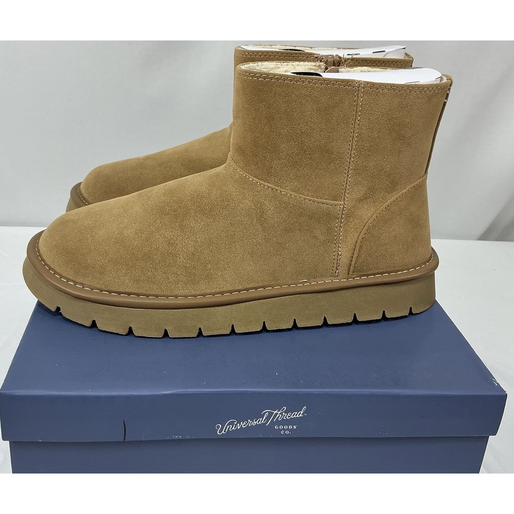 Universal Thread Women's Tan May Suede Booties with Memory Foam Insole NWT SZ 8